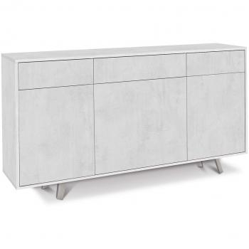 Aparador 3 Puertas y 3 Cajones Push-Pull en Óxido Blanco 164x41x92 cm