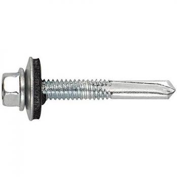 Index AUTO16538 - Tornillo viga punta broca n 5 cabeza hexagonal con arandela P-16 zincado 5,5 x 38