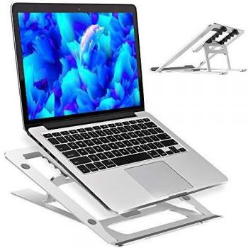 Soporte Portátil, Soporte para Portátil Aluminio Plegable Soporte Ajustable Múltiples Angulos con Ventilación Térmica para 10-15 Pulgadas Macbook, iPad, Cuaderno, Tableta