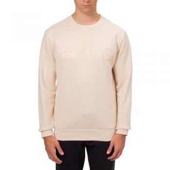 Sudadera Timberland para hombre Hampthon beige con cuello redondo, algodón, talla M