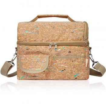 PuTwo Térmica Porta Alimentos 8L Hermética Bolsa Térmica Plegable Bolso Nevera Térmica Tela Bolsas Térmicas para Llevar Comida Nevera Almuerzo para Adulto Niños Trabajo Playa Viaje -Bambu Madera