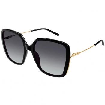 Chloe Squared Sunglasses CH0173S - Black/Gray Gradient, Full-Rim, Women's Eyewear