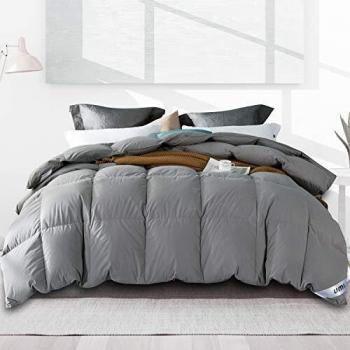 Amazon Brand - Umi Edredón de plumón de Pato 135x200cm-cama 80,Tejido 100% algodónen,100% Antideslizante, edredón de plumón hipoalergénico según Oeko-Tex STANDARD100
