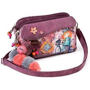 Forever Ninette Bicycle - Bolso Bandolera, 24 cm, Multicolor