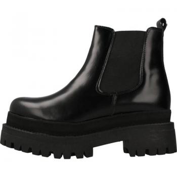 Botines de Mujer Marca Yellow Modelo Tracked, color negro, diseño moderno, suela antideslizante, material sintético resistente al agua, cierre con cordones, altura del tacón media