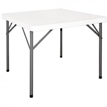 Mesa Plegable Cuadrada Bolero 86x86cm Blanca HDPE para 2 Personas