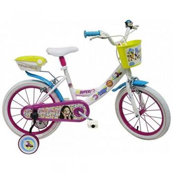 Soy Luna Vélo 16 Pouces Blanc | Licence Officielle Disney Channel | Vélo Fille 16 avec roulettes/Stabilisateurs Amovibles | Enfant de 5 Ans, 6 Ans ou 7 Ans | Fabriqué en Italie