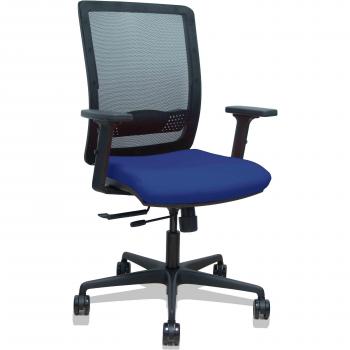 Silla Haches Traslack Malla Negra Asiento Bali Azul Marino Brazos 2D Ruedas 65mm