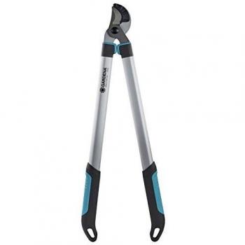 Gardena Cortarramas EasyCut 680 A Tijeras de pértiga de Yunque para Cortar Madera Dura y Seca, Recubrimiento Antiadherente, Mango ErgoTec Negro/Plateado/Turquesa