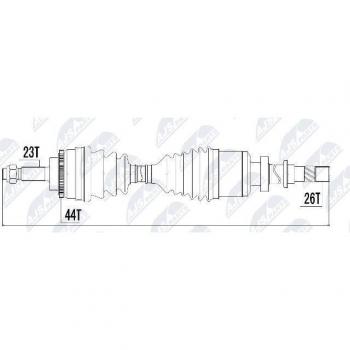 Árbol de transmisión NTY NPW-RE-018 con diseño antriebswelle