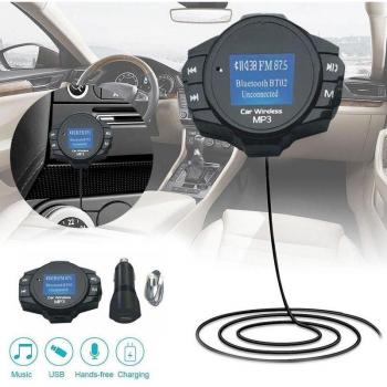 Cargador de coche Bluetooth con modulador FM, reproductor estéreo automático y carga rápida