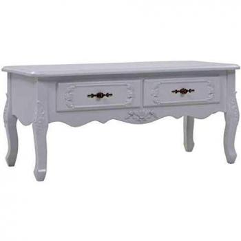 vidaXL Mesa de Centro 100x50x46 Blanca Mesita Mesilla Mueble Auxiliar Aparador