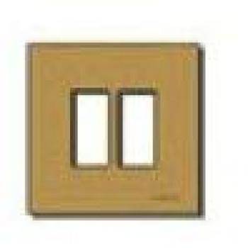 Placa Doble de Aluminio a Presión 8000 en Bronce para Caja Redonda D60mm