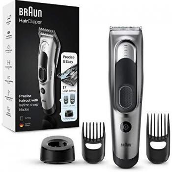 Braun Máquina Cortar Pelo Profesional, Cortapelos Hombre con 17 Ajustes de Longitud y Base de Carga, HC 5090, Negro