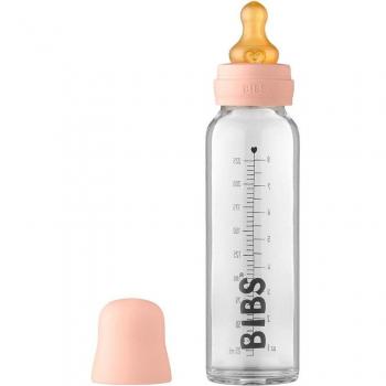BIBS - Set completo de biberón de cristal con tetina de látex 225ml en tono Blush