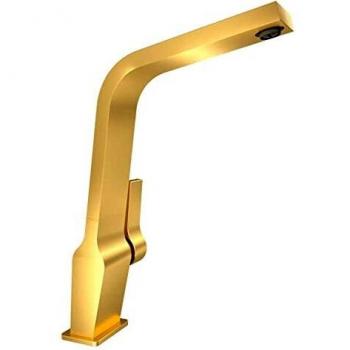 Teka | Grifo de Cocina Monomando ICC 915 | Caño Giratorio y Superficie Duradera | Latón Dorado | Dimensiones 31,3 x 19,2 cm