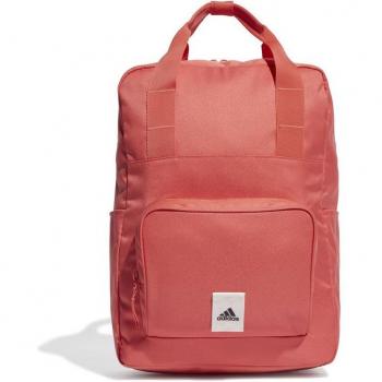 Mochila deportiva adidas Prime Coral, color naranja, unisex, diseño ergonómico, compartimento principal con cierre, bolsillos laterales de malla para botellas, material resistente al agua y acolchado en la parte posterior