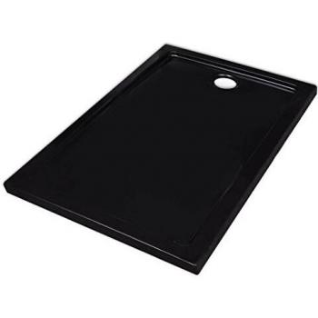 vidaXL Plato de ducha rectangular ABS, color negro, 70 x 100 cm