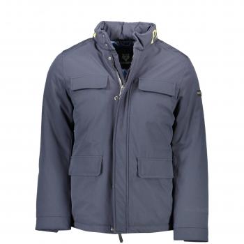 Plein Sport Blue Polyester Jacket - IT52 | XL, Light Jackets, male, Blue, Size: XL, Blue Polyester Jacket with Multiple Pockets