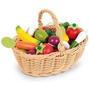 Janod - Juguete Cesta de 24 frutas y verduras