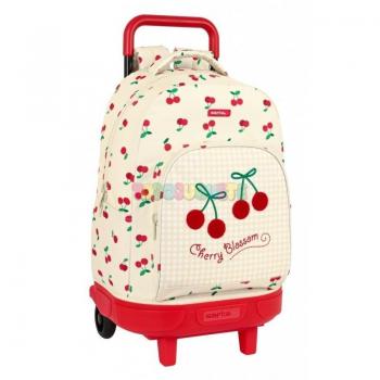 Mochila Escolar Grande con Ruedas Cherry Blossom Safta Compact Extensible 2023