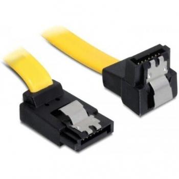 Cable SATA III 6 Gb/s 50 cm con Clips Metálicos Amarillo