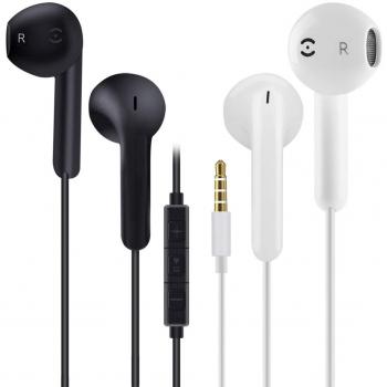 ãPaquete de 2, Negro + Blancoã Jiayou Auriculares con Control Remoto y MicrÃ³fono Una para iPhone 5 5c 5s 6 Plus 6 iPad iPod Samsung Galaxy Sony PS4 Nokia HTC MP3 MP4 Player etc