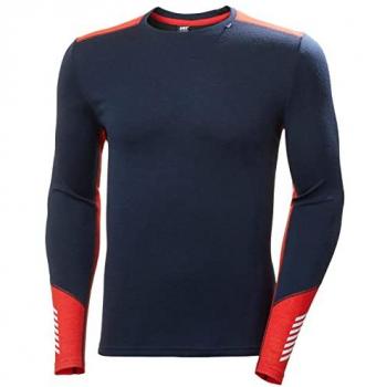 Helly Hansen Men's Lifa Merino Midweight Long Sleeve Base Layer Shirt - Navy XL