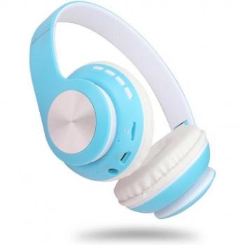 Auriculares inalámbricos estéreo Bluetooth 5.0 para niñas y niños, con micrófono, colores rosa, azul y rojo