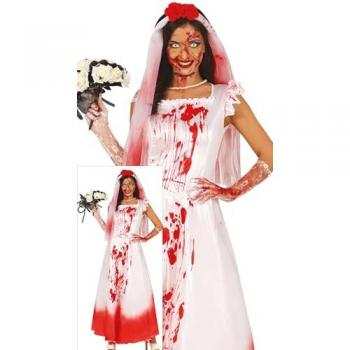 Disfraz de Novia Sangrienta para Mujer - Vestido y Velo Asesino - Halloween