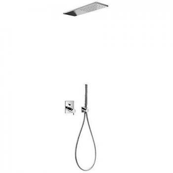 Kit de ducha termostático empotrado Tresmostatic, rociador ducha inox a pared, 55 x 16 x 15,1 centímetros, color cromo