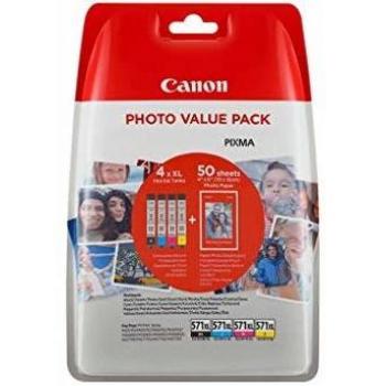 Canon CLI-571XL 4 Cartuchos de tinta BK/C/M/Y XL para Impresora de Inyeccion Pixma MG5750/51/52/53-MG6850/51/52/53-MG7750/51/52/53TS5050/51/53/55-TS 6050/51/52TS8050/51/52/53-TS 9050/55