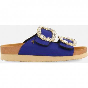 Sandalias azules estilo bio con adorno joya para mujer de Gioseppo