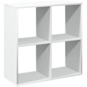 Librería divisora de madera de ingeniería blanca 69,5x29x69,5 cm