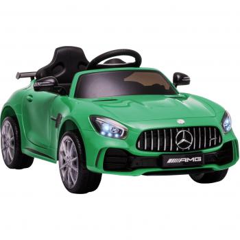 Coche Eléctrico para Niños Mercedes GTR con Licencia +3 Años Batería 12V Mando a Distancia Carga 25kg Verde 105x58x45 cm PP y Metal HOMCOM