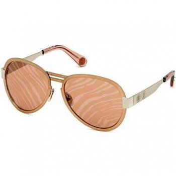 Roberto Cavalli Women's Aviator Sunglasses RC1133, Rose Gold with Patterned Lenses
