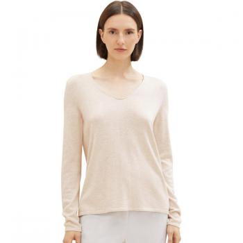 Jersey de mujer básico con cuello de pico de Tom Tailor