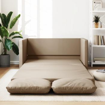 Sofá cama de piso Cappuccino 2 en 1 112x174x55cm Cuero sintético