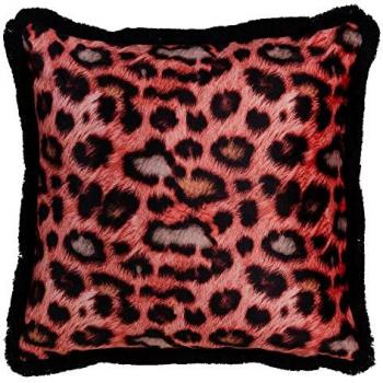 Cojín de Terciopelo Naranja Leopardo 45 x 45 cm - Diseño Único y Confortable