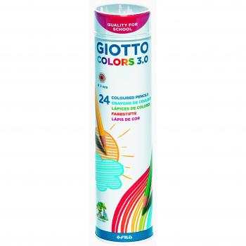 Giotto Colors 3.0 Lápices de Colores, Bote Metálico 24 Uds.