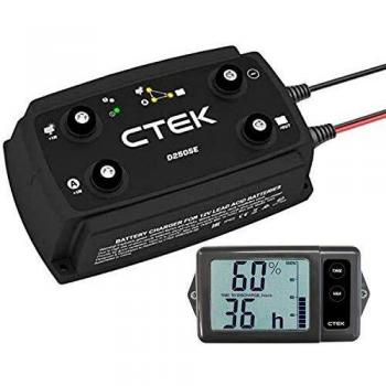 CTEK 40-256 Cargador D250SE MPPT con Monitor Bateria Sistema de Carga Fuera de Red 20A Solar y Alternador, Negro