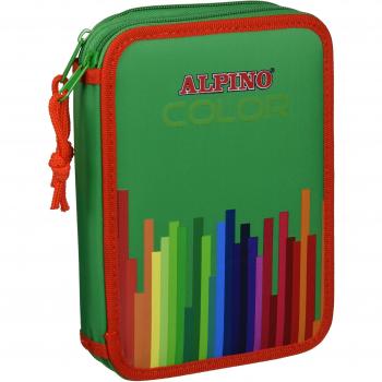 Alpino UA000113 - Plumier Escolar Pequeño con Doble Cremallera en Color Verde