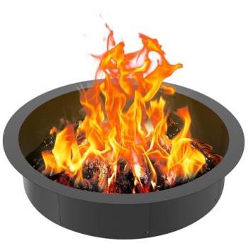 VEVOR Heavy Duty Fire Pit Ring, 40-Inch Outer/36-Inch Inner Diameter, 10-Inch Height, 2.5mm Thick Carbon Steel Insert