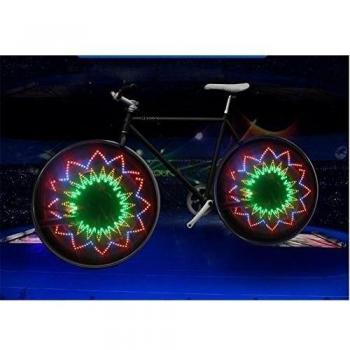 Lámpara de bicicleta luces coloridas 16LED granos 32kinds de patrones Super Cool bicicleta de rueda y kit de iluminación