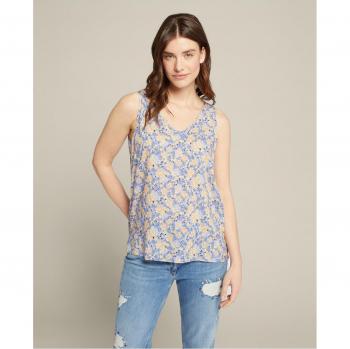 Top estampado de viscosa ecológica para mujer