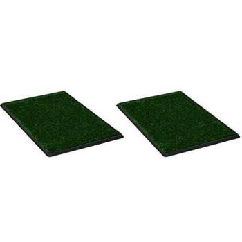 vidaXL 2x Inodoro Perros Bandeja Sanitaria Mascota Alfombra Entrenamiento Baño Perro Gato Césped Artificial Rejilla Extraíble Lavable Verde 76x51x3 cm