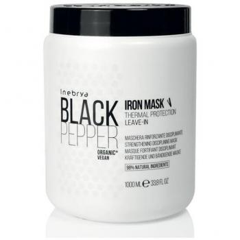 Mascarilla Fortificante Disciplinante de Pimienta Negra Orgánica Vegana con Protección Térmica 1000 ml Inebrya