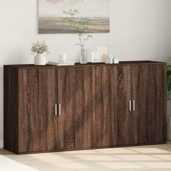 Aparador de madera de roble marrón multicapa 2 piezas 79x38x80 cm