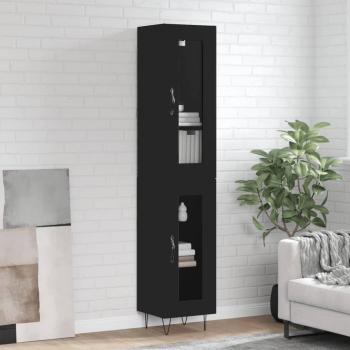 Aparador negro de madera multicapa 34,5x34x180 cm