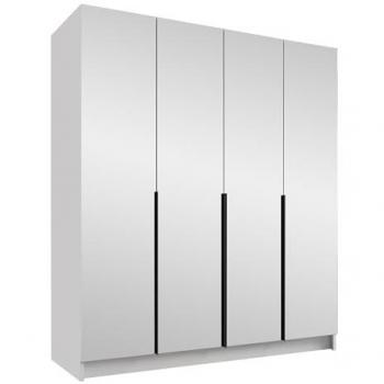 Armario Atlanta 197, Blanco y Negro, 215x200x58cm, Puertas con Bisagras